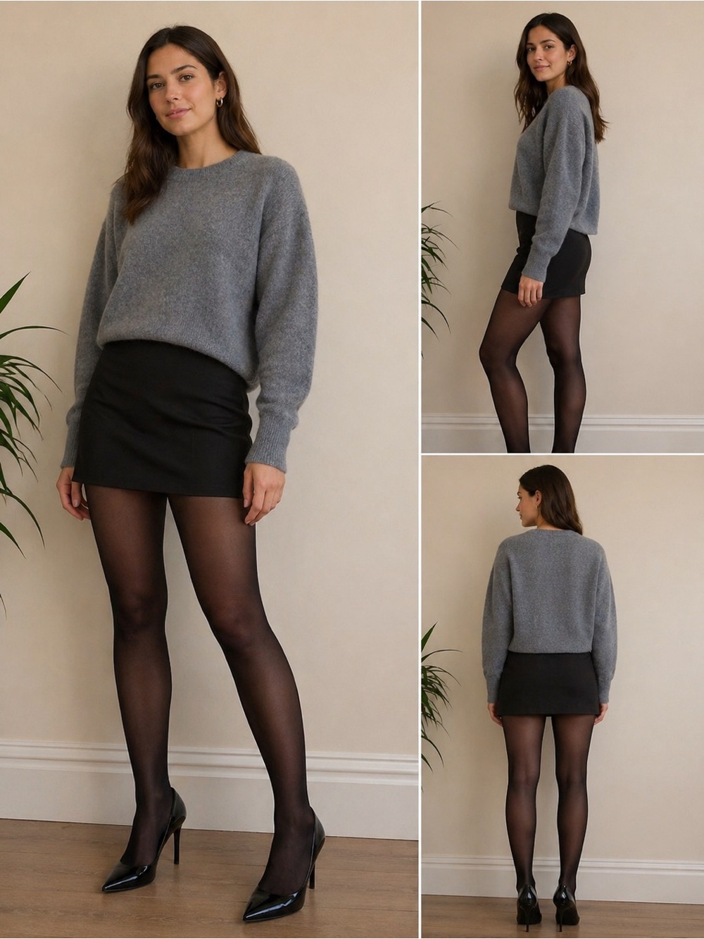 Babaton Aritzia 100% Cashmere Sweater Grey Soft Cozy Luxury Knit Size M